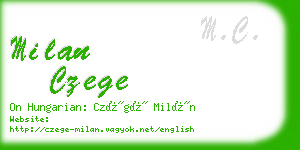 milan czege business card